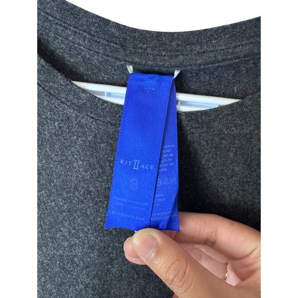 Kit and Ace charcoal Wave long sleeve asymmetrical midi dress size 8 - Picture 6 of 6